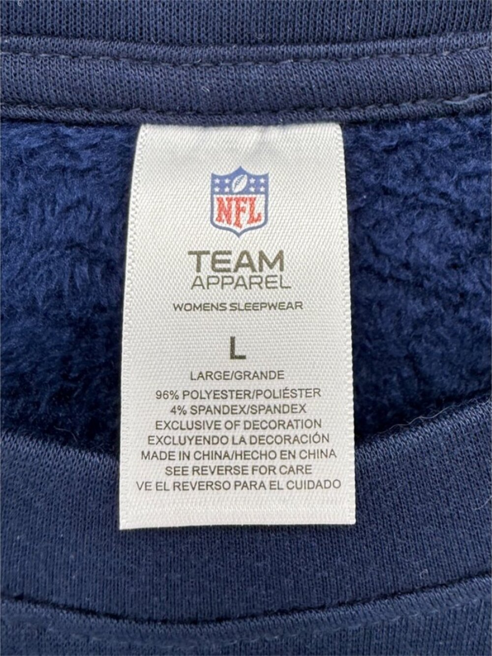 Texans Women's Navy Blue Embroidered NFL Sweatshirt L NEW - Picture 5 of 7